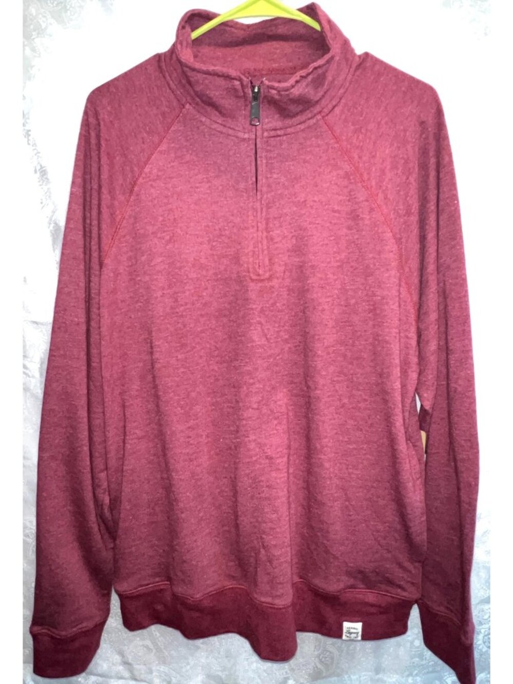 Legacy Mens Burgundy Quarter-Zip Pullover Sweatshirt Large Cotton Blend Casual